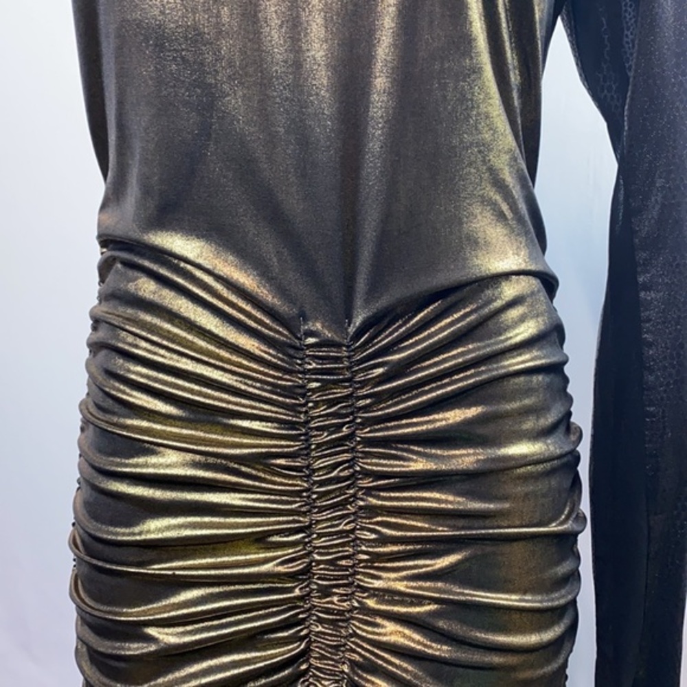 BEBE URBAN JUNGLE FOIL DRESS SIZE L - Picture 3 of 11